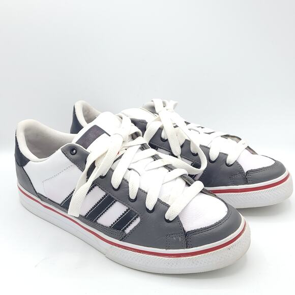 Adidas Top Court Hi BaseBall stitch sneakers gray white red Men\'s size 9.5